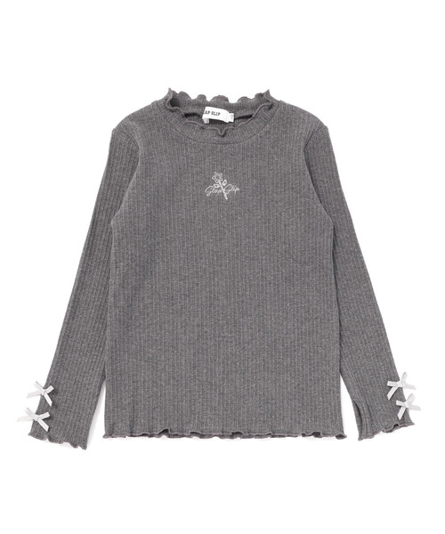 SLAP SLIP（スラップスリップ）の「フロントモチーフテレコTシャツ(80~130cm)（Tシャツ/カットソー・キッズ・ホワイト/グレー/ベージュ/ピンク・80ｃｍ/90cm/110cm/100cm/120cm）」の22枚目の写真