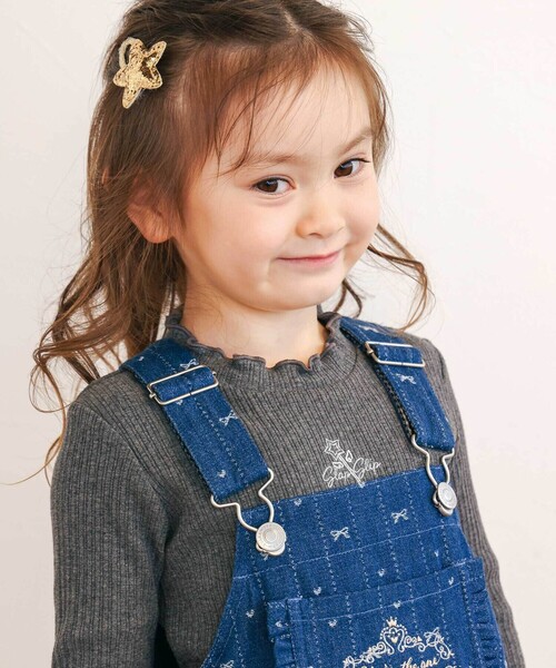 SLAP SLIP（スラップスリップ）の「フロントモチーフテレコTシャツ(80~130cm)（Tシャツ/カットソー・キッズ・ホワイト/グレー/ベージュ/ピンク・80ｃｍ/90cm/110cm/100cm/120cm）」の3枚目の写真