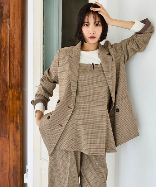 VIS(ビス)の「【美easy】ウーリッシュチュニック丈ビスチェ【セットアップ対応/洗える】(キャミソール・レディース・ダークブラウン/ベージュ系その他2/ブラック/グレー・FREE)」の15枚目の写真