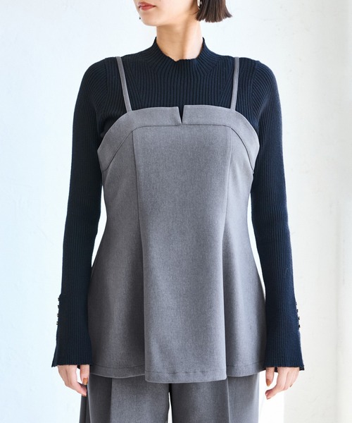 VIS(ビス)の「【美easy】ウーリッシュチュニック丈ビスチェ【セットアップ対応/洗える】(キャミソール・レディース・ダークブラウン/ベージュ系その他2/ブラック/グレー・FREE)」の22枚目の写真