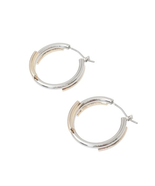 AMERICAN HOLIC（アメリカンホリック）の「コンビメッキデザインフープピアス（ピアス（両耳用）・レディース・シルバー・FREE）」の7枚目の写真