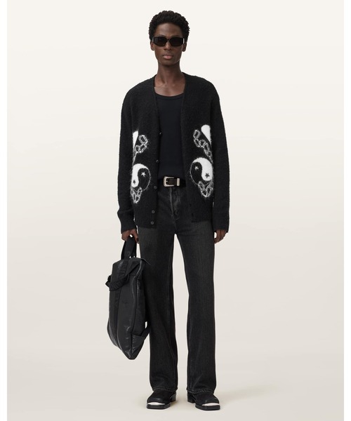 ALLSAINTS(オールセインツ)の「REFLECTION OVERSIZED CARDIGAN | REFLECTION オーバーサイズ カーディガン(カーディガン/ボレロ・メンズ・ブラック×ホワイト・XL/L/M/S/XS)」の3枚目の写真