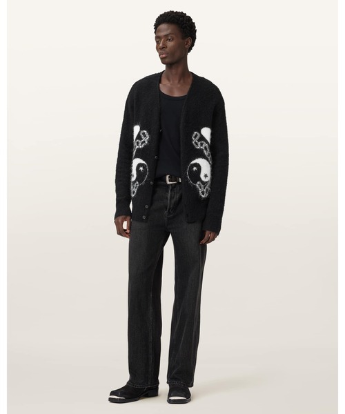 ALLSAINTS(オールセインツ)の「REFLECTION OVERSIZED CARDIGAN | REFLECTION オーバーサイズ カーディガン(カーディガン/ボレロ・メンズ・ブラック×ホワイト・XL/L/M/S/XS)」の5枚目の写真