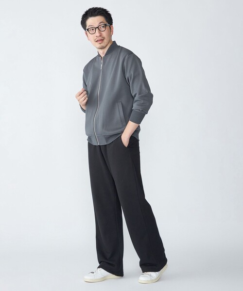 SHIPS（シップス）の「【WEB限定】SHIPS: ツイル ダンボール ニット MA-1 ブルゾンジャケット（ブルゾン・メンズ・チャコールグレー/ブラック/ネイビー・SMALL/MEDIUM/LARGE/X-LARGE）」の7枚目の写真