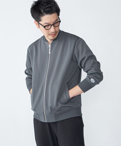 SHIPS（シップス）の「【WEB限定】SHIPS: ツイル ダンボール ニット MA-1 ブルゾンジャケット（ブルゾン・メンズ・チャコールグレー/ブラック/ネイビー・SMALL/MEDIUM/LARGE/X-LARGE）」の12枚目の写真