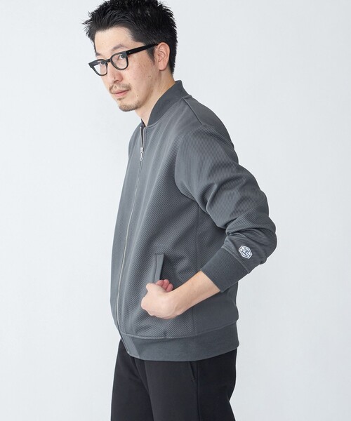 SHIPS（シップス）の「【WEB限定】SHIPS: ツイル ダンボール ニット MA-1 ブルゾンジャケット（ブルゾン・メンズ・チャコールグレー/ブラック/ネイビー・SMALL/MEDIUM/LARGE/X-LARGE）」の13枚目の写真