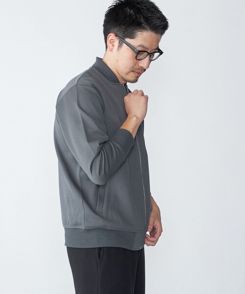 セール】【WEB限定】SHIPS: ツイル ダンボール ニット MA-1 ブルゾン