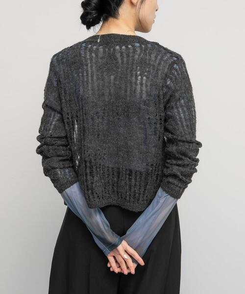 KBF（ケイビーエフ）の「ニットカーディガンSETシアートップス（カーディガン/ボレロ・レディース・ベージュ系その他/チャコールグレー・ONE）」の9枚目の写真