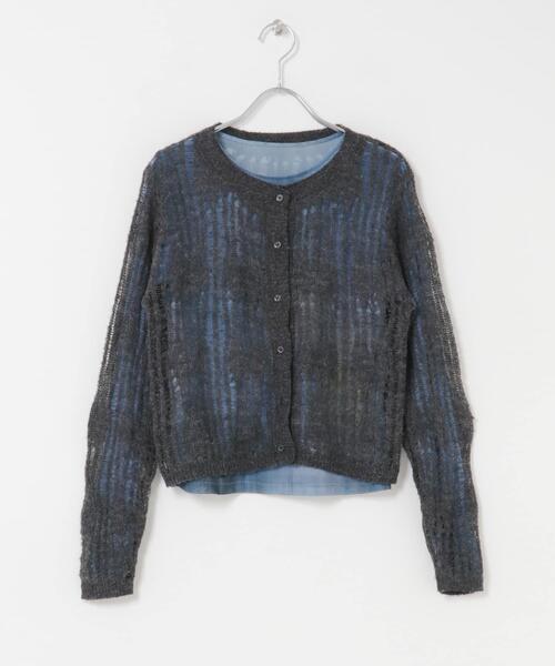 KBF（ケイビーエフ）の「ニットカーディガンSETシアートップス（カーディガン/ボレロ・レディース・ベージュ系その他/チャコールグレー・ONE）」の6枚目の写真