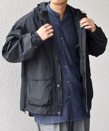 SHIPS 黒 マウンテンパーカー フード付き セール】〈撥水加工/手洗い可能〉マウンテン パーカー 24SS