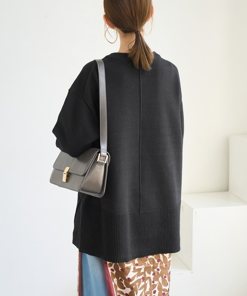 ROPE' PICNIC(ロペピクニック)の「【新色追加】着丈が選べるクルーネックサイドスリットニットプルオーバー/イージーケア(ニット/セーター・レディース・ブラック/ライトグレー/レッド/キナリ/ラベンダー/ホワイト系その他5/ブルー/ダークブラウン・M/TM)」の16枚目の写真