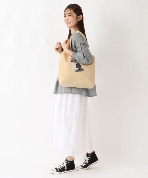 one'sterrace(ワンズテラス)の「SE アニマル刺繍 コーデュロイトート(トートバッグ・レディース・グリーン系その他6/グレー系4/アイボリー系8/ピンク系9・99)」の7枚目の写真