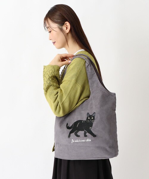 one'sterrace(ワンズテラス)の「SE アニマル刺繍 コーデュロイトート(トートバッグ・レディース・グリーン系その他6/グレー系4/アイボリー系8/ピンク系9・99)」の6枚目の写真