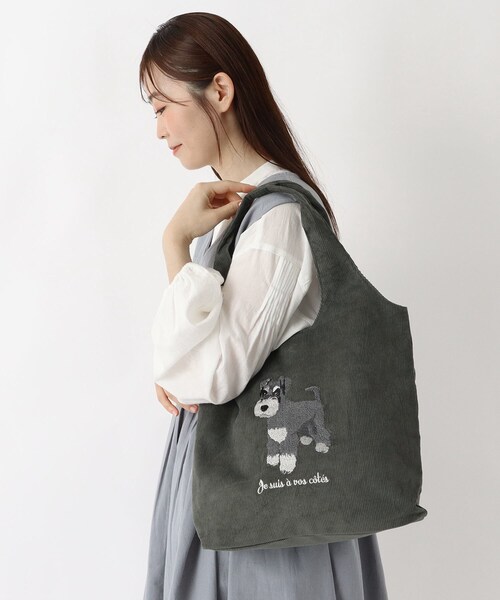 one'sterrace(ワンズテラス)の「SE アニマル刺繍 コーデュロイトート(トートバッグ・レディース・グリーン系その他6/グレー系4/アイボリー系8/ピンク系9・99)」の22枚目の写真