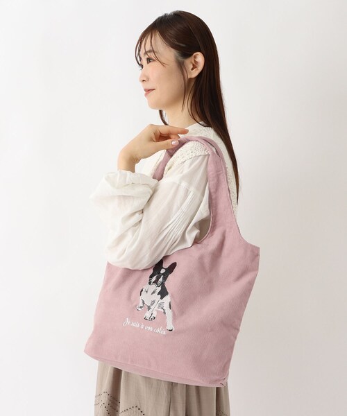 one'sterrace(ワンズテラス)の「SE アニマル刺繍 コーデュロイトート(トートバッグ・レディース・グリーン系その他6/グレー系4/アイボリー系8/ピンク系9・99)」の20枚目の写真