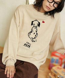 Disney(�f�B�Y�j�[)��PUBLUX/�p�u�����N�X �ʒ� 101 DALMETIANS HEART KNIT/101�C��񂿂�� �n�[�g���S�W���K�[�h�j�b�g(����W�J)(�j�b�g/�Z�[�^�[)