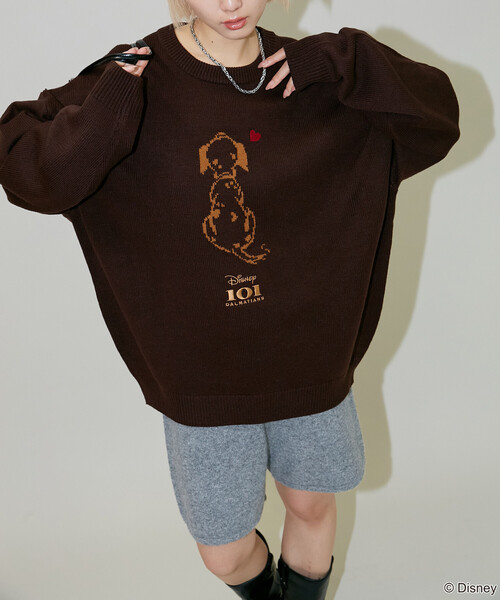PUBLUX 101 DALMATIANS HEART KNIT — ограниченная коллекция вязаных регланов с принтом 101 далматинец