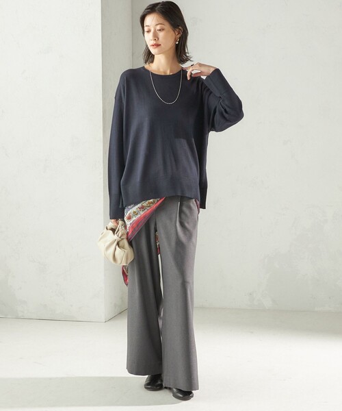 SHIPS(シップス)の「〈手洗い可能〉ソフィー ツイル ストレッチ ポケット デザイン パンツ(スラックス・レディース・ダークグレー・38/36)」の2枚目の写真