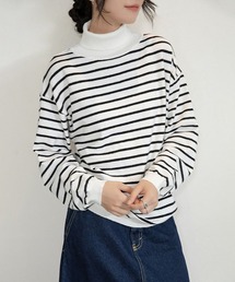 カシミヤタッチタートルネックニット