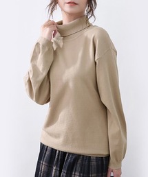 カシミヤタッチタートルネックニット