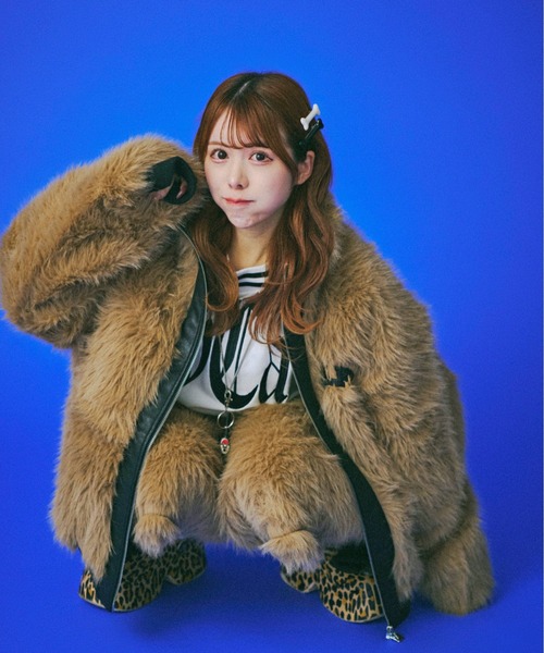 GALFY（ガルフィー）の「GALFY-お金大好きファーブルゾン（ブルゾン・メンズ・ブラック/ベージュ・L/XL）」の2枚目の写真