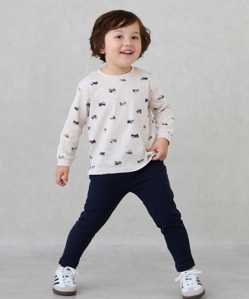 petit main（プティマイン）の「【プティプラ】BOYS10分丈レギンス（レギンス/スパッツ・キッズ・グリーン/ホワイト系その他/ベージュ/ネイビー/エンジ/ストライプ/チャコール/ブルー/トップグレー/ブラック・80ｃｍ/90cm/100cm/110cm/120cm/130cm）」の7枚目の写真