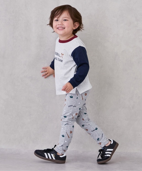 petit main（プティマイン）の「【プティプラ】BOYS10分丈レギンス（レギンス/スパッツ・キッズ・グリーン/ホワイト系その他/ベージュ/ネイビー/エンジ/ストライプ/チャコール/ブルー/トップグレー/ブラック・80ｃｍ/90cm/100cm/110cm/120cm/130cm）」の11枚目の写真