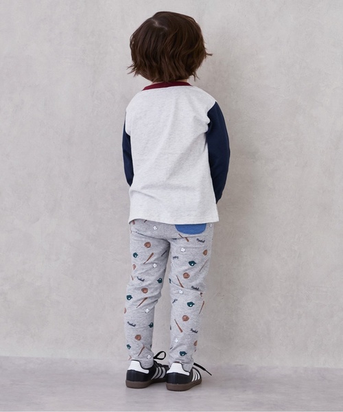 petit main（プティマイン）の「【プティプラ】BOYS10分丈レギンス（レギンス/スパッツ・キッズ・グリーン/ホワイト系その他/ベージュ/ネイビー/エンジ/ストライプ/チャコール/ブルー/トップグレー/ブラック・80ｃｍ/90cm/100cm/110cm/120cm/130cm）」の12枚目の写真