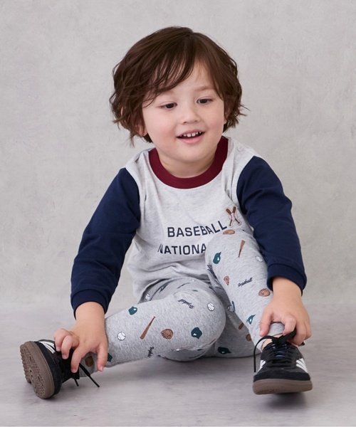 petit main（プティマイン）の「【プティプラ】BOYS10分丈レギンス（レギンス/スパッツ・キッズ・グリーン/ホワイト系その他/ベージュ/ネイビー/エンジ/ストライプ/チャコール/ブルー/トップグレー/ブラック・80ｃｍ/90cm/100cm/110cm/120cm/130cm）」の13枚目の写真