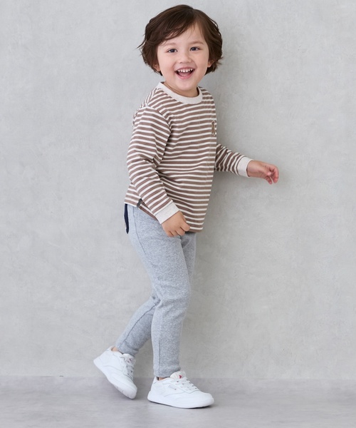 petit main（プティマイン）の「【プティプラ】BOYS10分丈レギンス（レギンス/スパッツ・キッズ・グリーン/ホワイト系その他/ベージュ/ネイビー/エンジ/ストライプ/チャコール/ブルー/トップグレー/ブラック・80ｃｍ/90cm/100cm/110cm/120cm/130cm）」の15枚目の写真