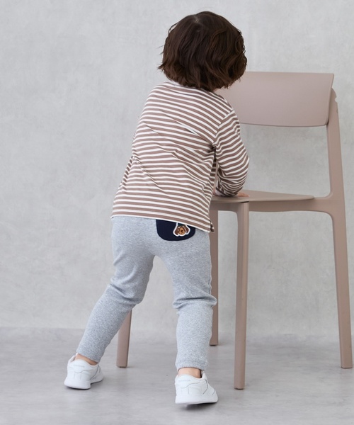 petit main（プティマイン）の「【プティプラ】BOYS10分丈レギンス（レギンス/スパッツ・キッズ・グリーン/ホワイト系その他/ベージュ/ネイビー/エンジ/ストライプ/チャコール/ブルー/トップグレー/ブラック・80ｃｍ/90cm/100cm/110cm/120cm/130cm）」の16枚目の写真