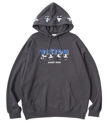 VISION STREET WEAR/ヴィジョンストリートウェア オーバーサイズ 裏毛 ゴーストロゴプリント スウェット パーカー/レディース メンズ
