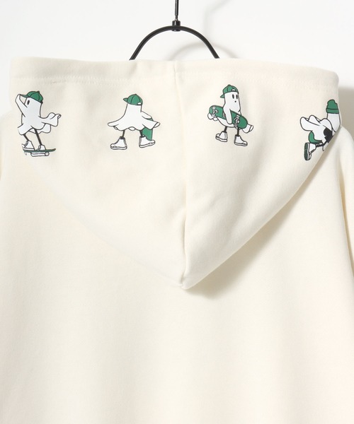 VISION STREET WEAR（ヴィジョンストリートウェア）の「VISION STREET WEAR/ヴィジョンストリートウェア オーバーサイズ 裏毛 ゴーストロゴプリント スウェット パーカー/レディース メンズ（パーカー・メンズ・オフホワイト/チャコールグレー/ワイン・L/M/LL）」の6枚目の写真