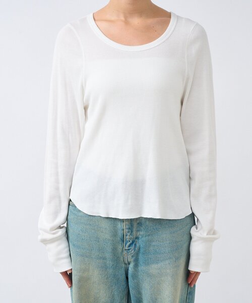 RIVE DROITE（リヴドロワ）の「【MYSELFbyRD（マイセルフバイリヴドロワ）】テレコロンTee（Tシャツ/カットソー・レディース・ブラック/オフホワイト・FREE）」の16枚目の写真