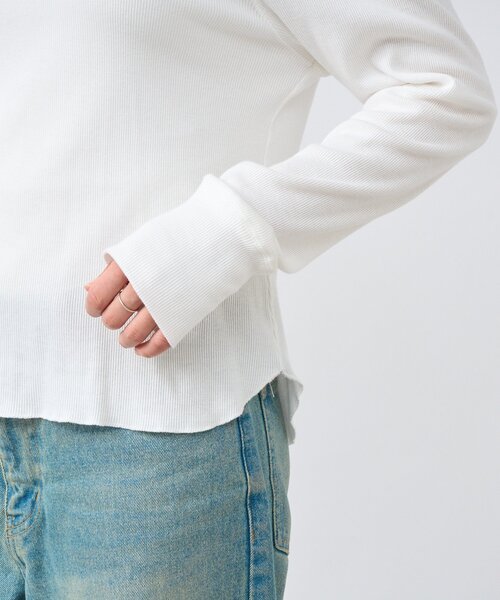 RIVE DROITE（リヴドロワ）の「【MYSELFbyRD（マイセルフバイリヴドロワ）】テレコロンTee（Tシャツ/カットソー・レディース・ブラック/オフホワイト・FREE）」の8枚目の写真