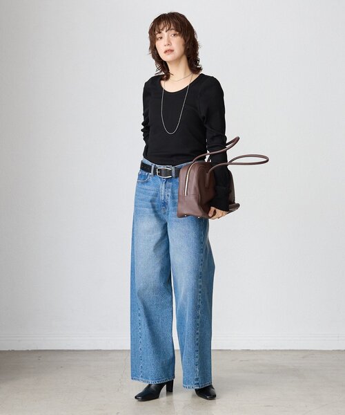 RIVE DROITE（リヴドロワ）の「【MYSELFbyRD（マイセルフバイリヴドロワ）】テレコロンTee（Tシャツ/カットソー・レディース・ブラック/オフホワイト・FREE）」の11枚目の写真