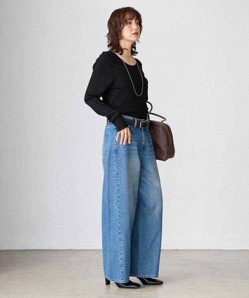 RIVE DROITE（リヴドロワ）の「【MYSELFbyRD（マイセルフバイリヴドロワ）】テレコロンTee（Tシャツ/カットソー・レディース・ブラック/オフホワイト・FREE）」の12枚目の写真