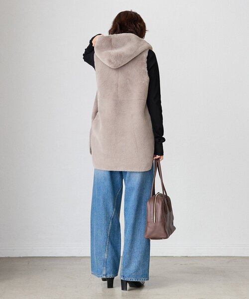 RIVE DROITE（リヴドロワ）の「【MYSELFbyRD（マイセルフバイリヴドロワ）】テレコロンTee（Tシャツ/カットソー・レディース・ブラック/オフホワイト・FREE）」の4枚目の写真