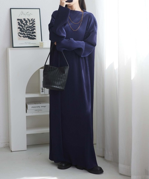 MAISON DE THERESE(メゾン ド テレーズ)の「ルーズシルエット長袖ワンピース(ワンピース・レディース・ブラック/ネイビー・FREE)」の13枚目の写真