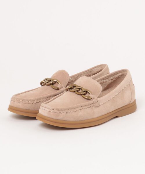 tsumori chisato WALK(ツモリチサトウォーク)の「チェーンモチーフボアモカシン(ローファー・レディース・ブラック/ベージュ・24.0cm/23.0cm/24.5cm/22.5cm/23.5cm)」の2枚目の写真