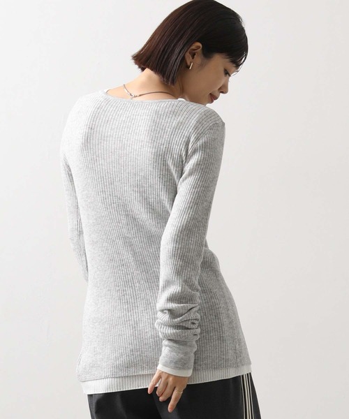 Gready Brilliant（グレディブリリアン）の「ＬＵ前後２ＷＡＹリブニット（ニット/セーター・レディース・レッド/ベージュ/オフホワイト/トップグレー・38）」の19枚目の写真