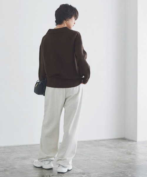 RASW(ラス)の「ウールミックススキッパーポロニット(ニット/セーター・レディース・ブラウン/杢グレー・L/M)」の15枚目の写真