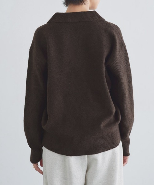 RASW(ラス)の「ウールミックススキッパーポロニット(ニット/セーター・レディース・ブラウン/杢グレー・L/M)」の8枚目の写真