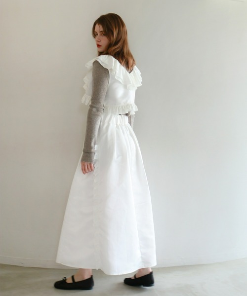 mic by Olu.（ミックバイオルドット）の「サテンタックスカート[セットアップ可能]（スカート・レディース・ブラック/ホワイト/ブラウン・SMALL/MEDIUM）」の7枚目の写真