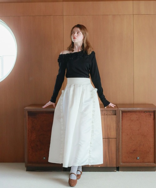 mic by Olu.（ミックバイオルドット）の「サテンタックスカート[セットアップ可能]（スカート・レディース・ブラック/ホワイト/ブラウン・SMALL/MEDIUM）」の10枚目の写真