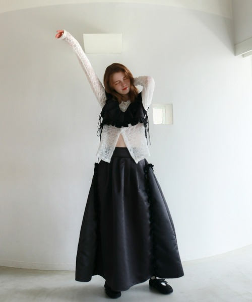 mic by Olu.（ミックバイオルドット）の「サテンタックスカート[セットアップ可能]（スカート・レディース・ブラック/ホワイト/ブラウン・SMALL/MEDIUM）」の19枚目の写真