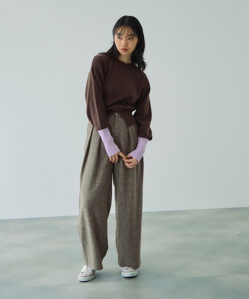 VICKY（ビッキー）の「カラーカフスリットニットプルオーバー≪手洗い可能≫（ニット/セーター・レディース・ブラック/ブラウン/アイボリー・M）」の10枚目の写真