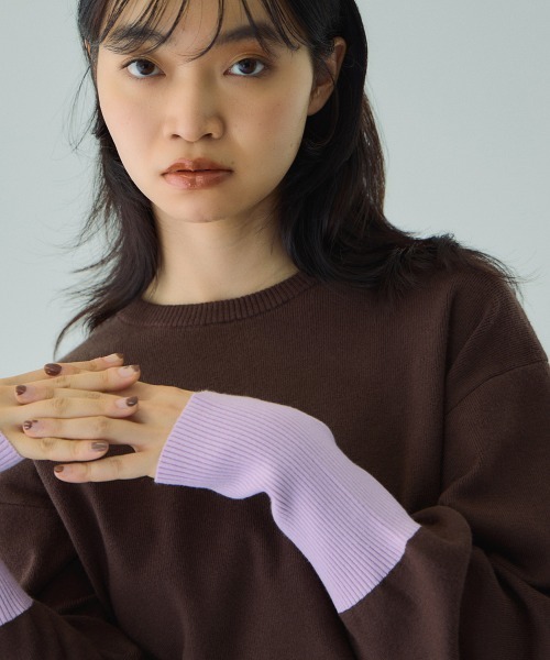 VICKY（ビッキー）の「カラーカフスリットニットプルオーバー≪手洗い可能≫（ニット/セーター・レディース・ブラック/ブラウン/アイボリー・M）」の12枚目の写真