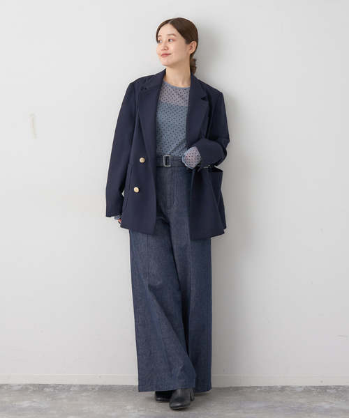IENA(イエナ)の「《追加3》フロッキードット シアー プルオーバー(ニット/セーター・レディース・チャコールグレー/ゴールド・FREE)」の3枚目の写真