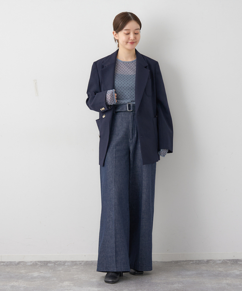 IENA(イエナ)の「《追加3》フロッキードット シアー プルオーバー(ニット/セーター・レディース・チャコールグレー/ゴールド・FREE)」の7枚目の写真